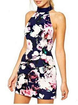 WMNS Halter Dress - Windblown Wildflowers